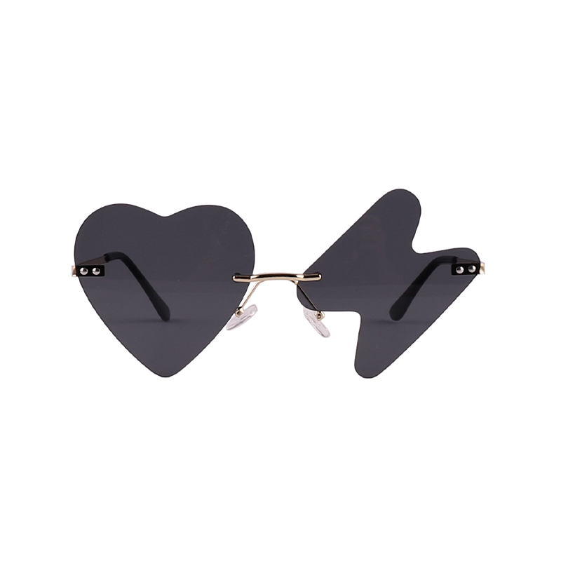 Gafas De Sol De Fiesta Sin Montura En Forma De Rayo Y Corazón De Moda