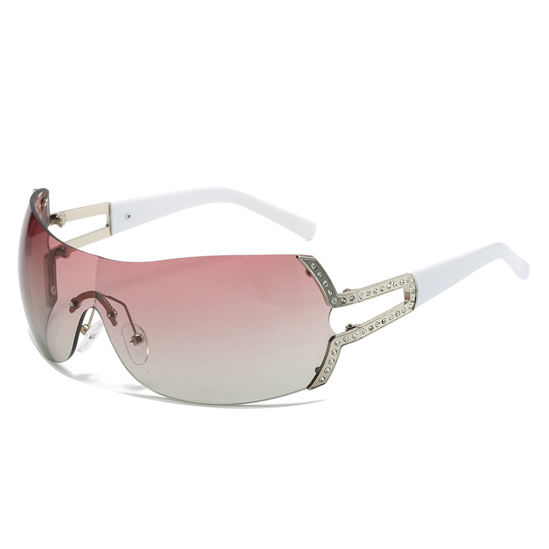 Gafas de sol UV400 sin marco para mujer con sombras de diseñador de moda