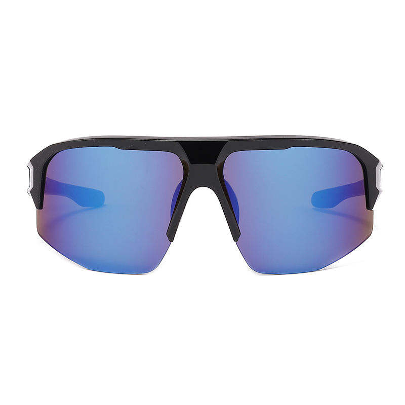 Gafas de sol polarizadas de medio marco deportivo con sombras rectangulares