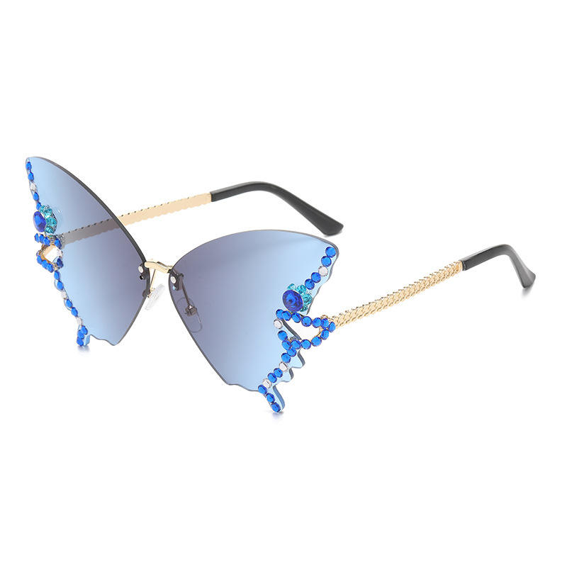 Gafas de sol sin montura con forma de mariposa individualmente