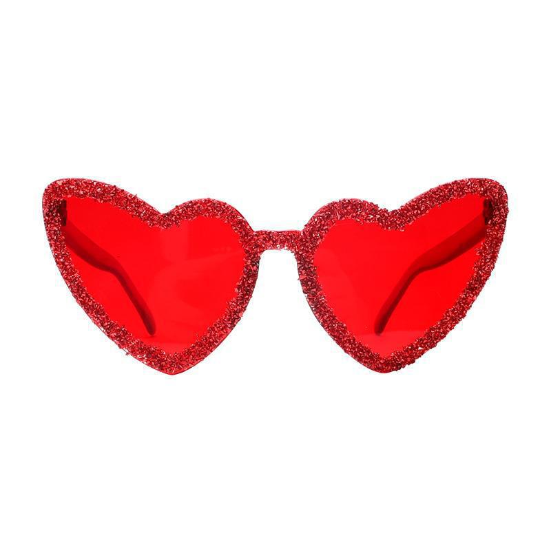 Gafas de sol con diamantes de imitación en forma de corazón de moda color caramelo