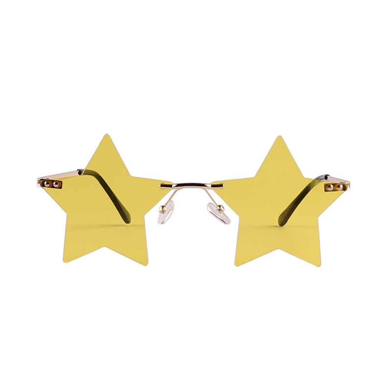 Gafas de sol sin montura con forma de estrella de fiesta divertida y colorida