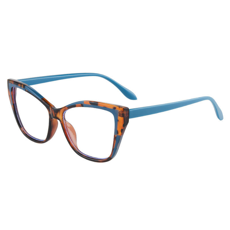 Gafas de ojo de gato con montura antiluz azul, gafas planas