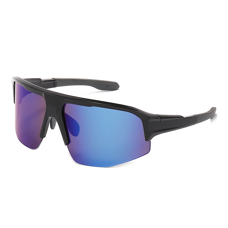 Gafas de sol polarizadas de medio marco deportivo con sombras rectangulares