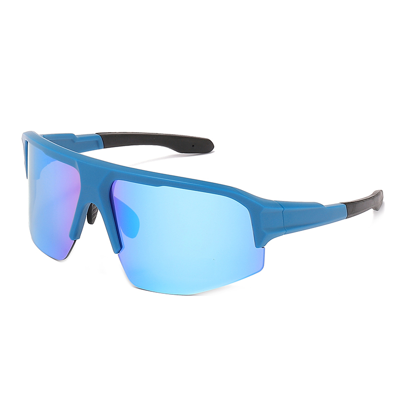 Gafas de sol polarizadas de medio marco deportivo con sombras rectangulares