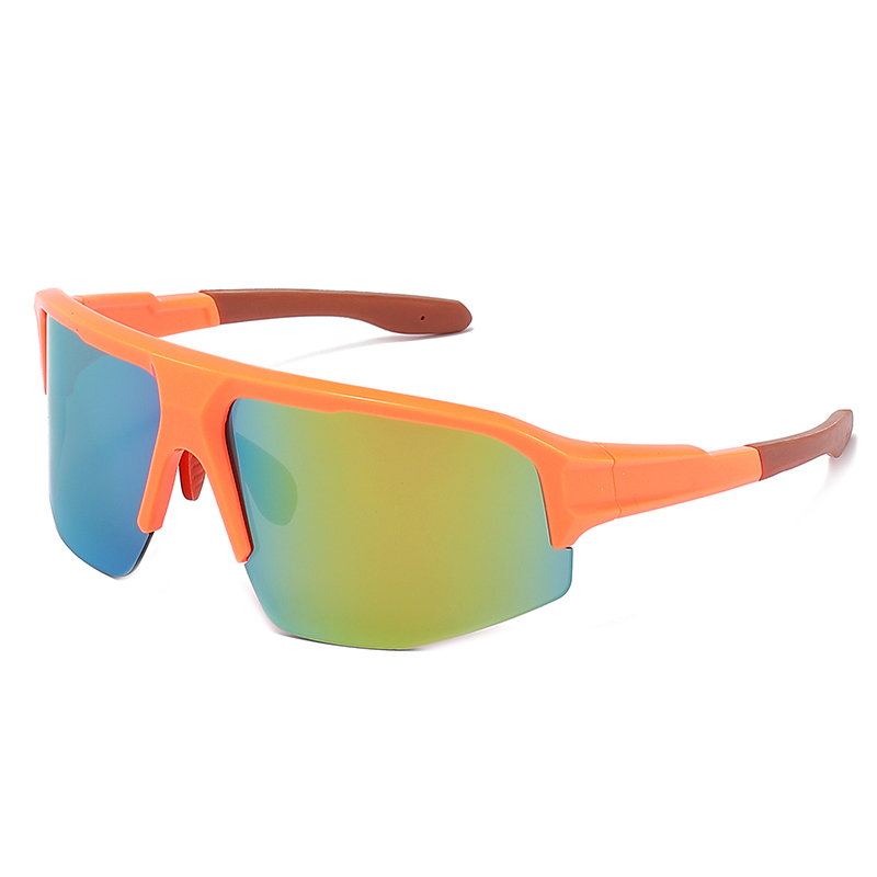 Gafas de sol polarizadas de medio marco deportivo con sombras rectangulares