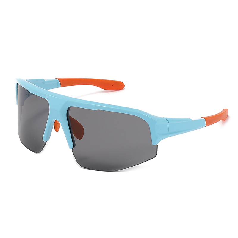 Gafas de sol polarizadas de medio marco deportivo con sombras rectangulares