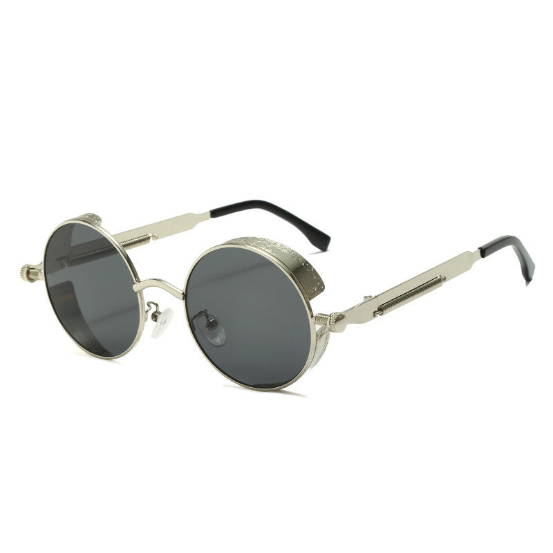 Gafas de sol Steampunk góticas de metal redondas para hombres y mujeres