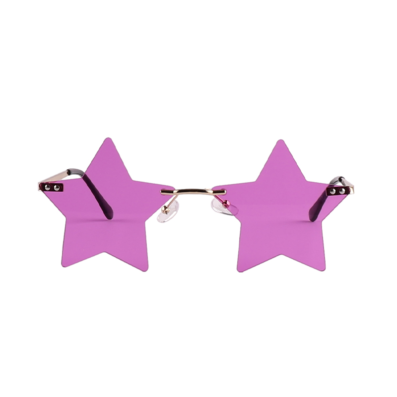 Gafas de sol sin montura con forma de estrella de fiesta divertida y colorida