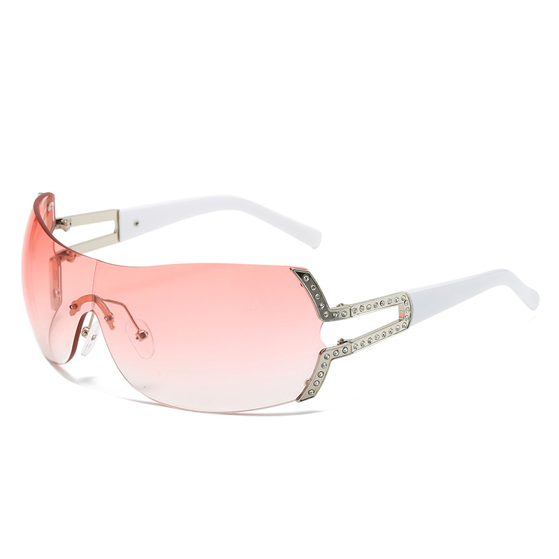 Gafas de sol UV400 sin marco para mujer con sombras de diseñador de moda