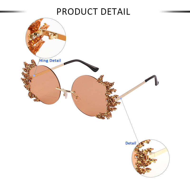 Gafas de sol con montura grande y protección UV400 con diamantes brillantes