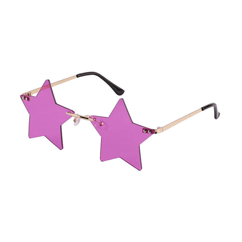 Gafas de sol sin montura con forma de estrella de fiesta divertida y colorida