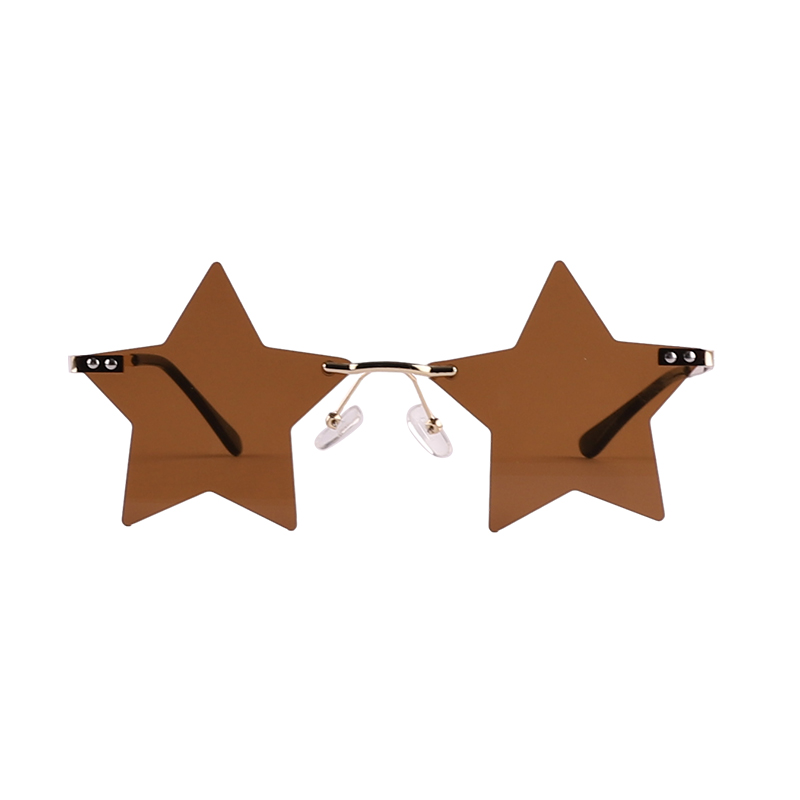 Gafas de sol sin montura con forma de estrella de fiesta divertida y colorida