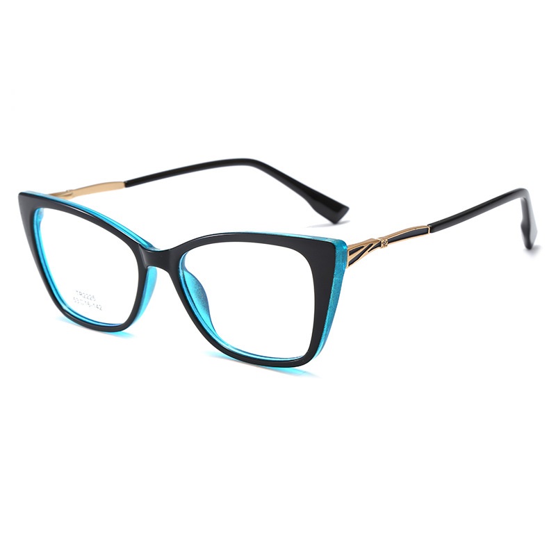 Gafas TR90 retro con montura de espejo plano y ojo de gato a la moda