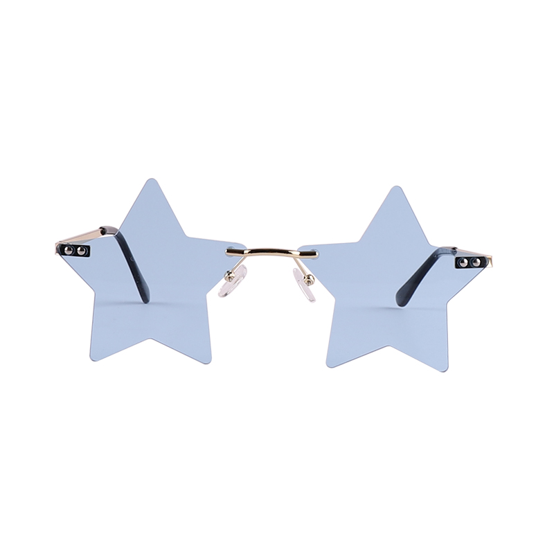 Gafas de sol sin montura con forma de estrella de fiesta divertida y colorida