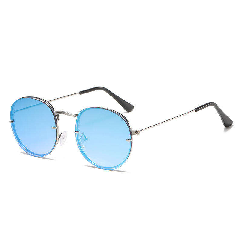 Gafas de sol retro unisex con montura de metal dorado